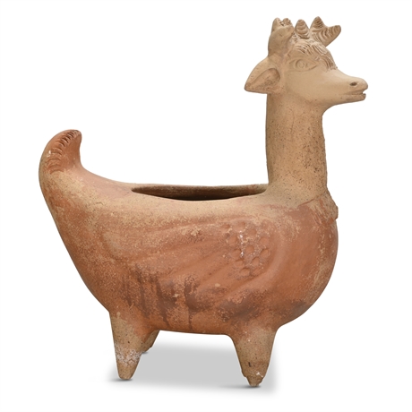 Terracotta Goat Planter From Mexico