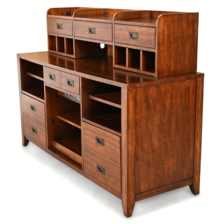 Hooker Furniture Danforth 2-Piece Credenza & Smart Hutch – Cherry Finish