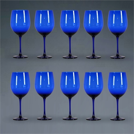 (10) Cobalt Blue Goblets Collection