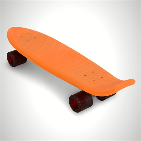 1970s Jaws Orange Skateboard — Continental Trucks, Newporter Stoker Wheels