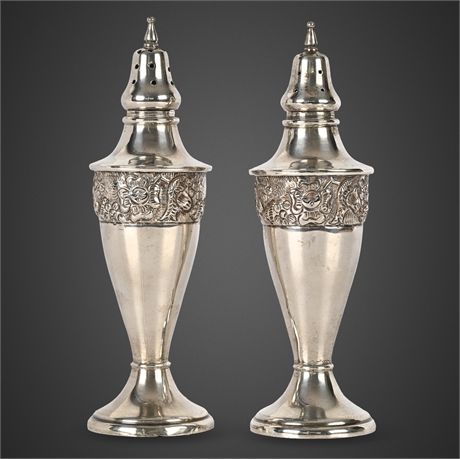 Sanborns Mexico Sterling Salt & Pepper Shakers Pair 1930s