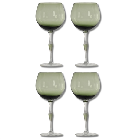 (4) Pier 1 Teardrop Bulbous Balloon Wine Stems