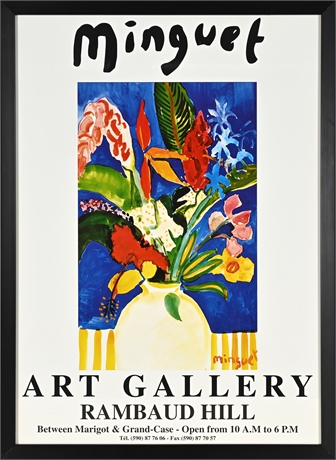 Minguet Framed Art Gallery Poster – Floral Still Life, Rambaud Hill