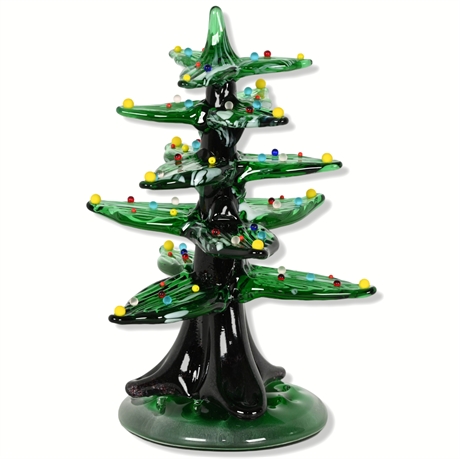 Jaroslav Svoboda Hand-Blown Christmas Tree Glass Sculpture