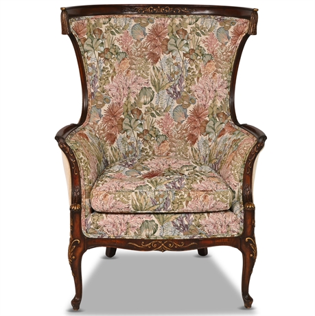 French Regency Carved Wingback Chair