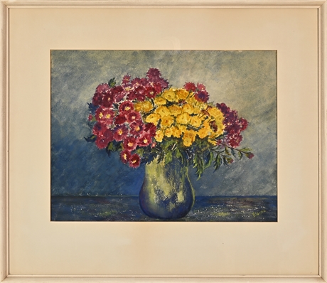 Mid-Century Floral Still Life by Elaine