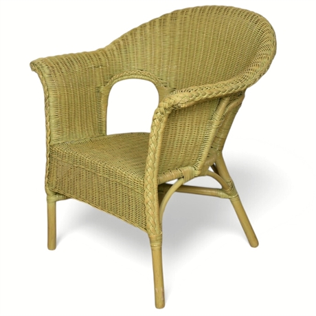 Vintage Wicker Armchair – Handwoven Rattan