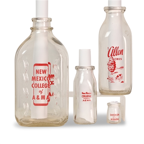 NMSU and Other Vintage Milk Bottles