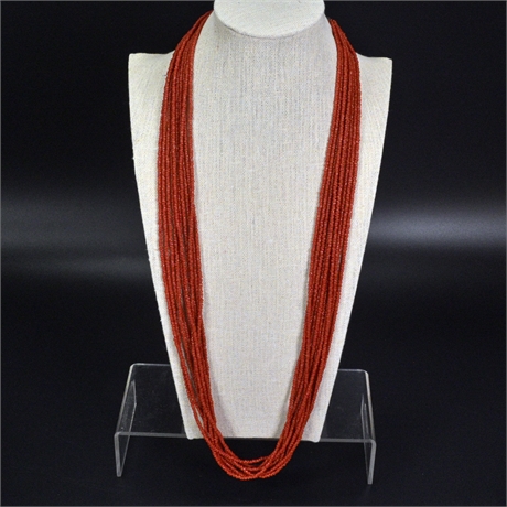 Vintage 10 Strand Coral Necklace