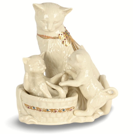 Lenox Jewels Collection 'Kitten Kapers', Maker Marked, Gold Accents