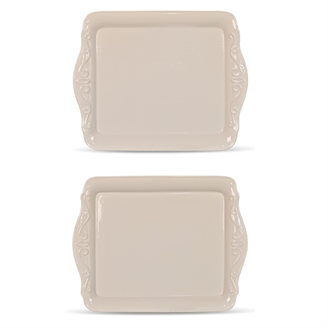 Pair Rectangular Serving Trays by World Wide Home