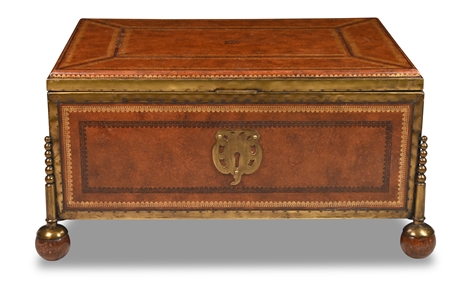 Maitland Smith Leather Clad Trunk