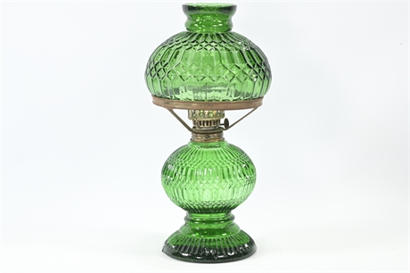 Vintage Emerald Green Oil Lamp