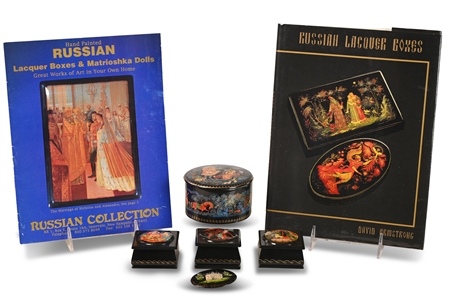 Vintage Hand Painted Russian Lacquer Boxes
