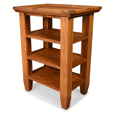 Broyhill Attic Heirlooms 4-Tier Solid Wood Table – Rustic Oak Finish