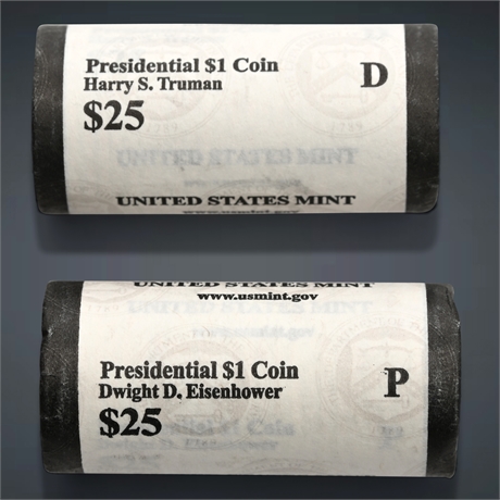 $50 Presidential $1 Coins - Unopened Rolls