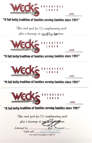 WECK'S CERTIFICATES