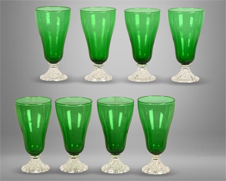 Vintage Burple Green Goblets