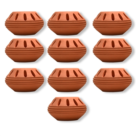 (10) Terra Cotta Ceramic Votive Tea Light Holders