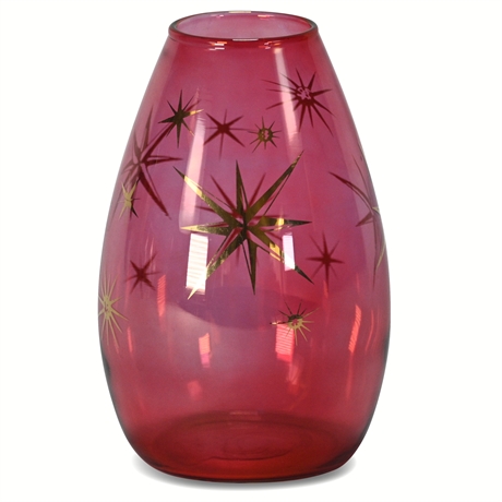 Starburst Red Glass Vase