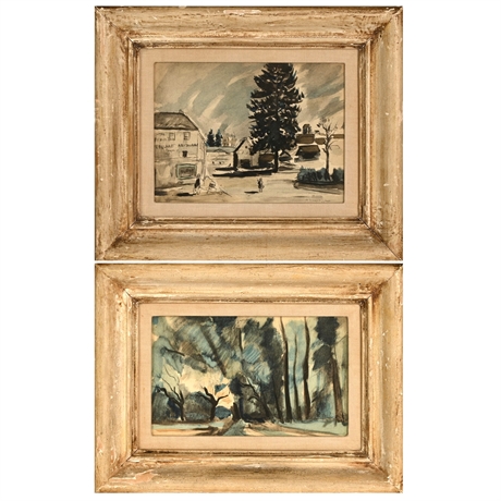 Pair Framed Prints by André Dunoyer de Segonzac