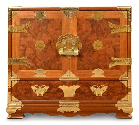 Mid-Century Korean-Style Brass & Burl Chest – Teak House Taiwan