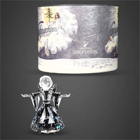 Swarovski Silver Crystal Angel 7475NR w/ Box & Certificate, 3.75"