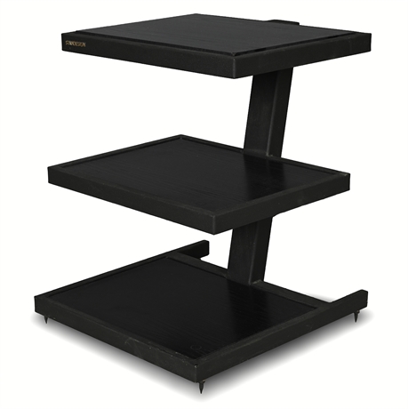 STANDESIGN 3-Tier AV Rack – Steel Frame, Cord Routing, 25"x20"x22"