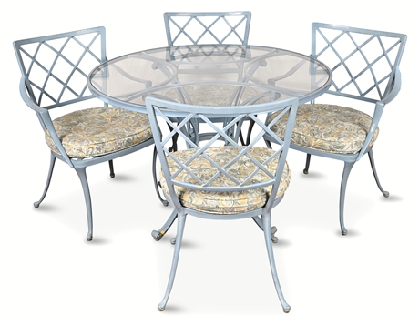 Brown Jordan 5-Pc Cast Patio Dining Set, 1973 – Glass Top