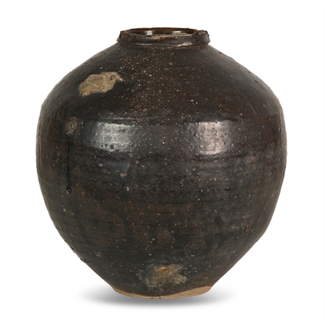 Antique Thai Glazed Stoneware Vessel