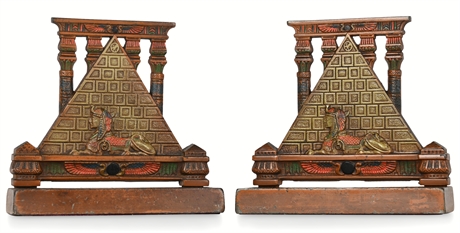 Art Deco Egyptian Revival Cast Iron Bookends