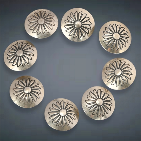 (8) Sterling Silver Buttons