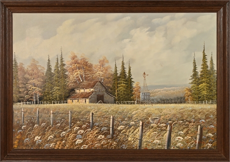 Cottage Landscape, Original Oil Painting
