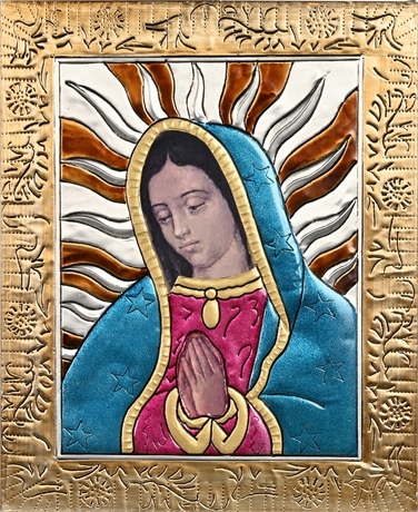 Virgen de Guadalupe Pressed Tin Panel