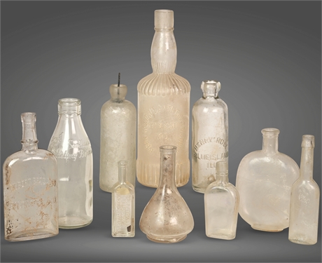 Antique Clear Glass Bottles