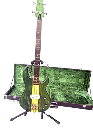 Green Bass Guitar with Hard Case
