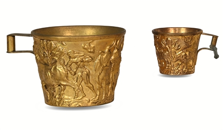 Minoan Gilt Replica Vaphio Cups, 20th Century