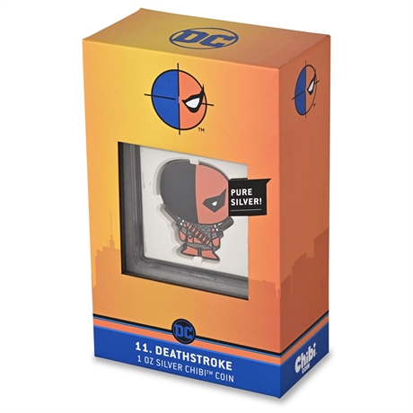 2021 Niue DC Comics DEATHSTROKE Chibi 1 oz .999 Silver Proof Coin #00815/2000 OG