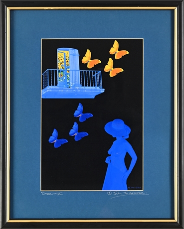 John F. Akhtar "Dream II" Surreal Photographic Print — Blue Nude