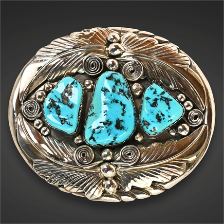 Turquoise & Sterling Navajo Buckle
