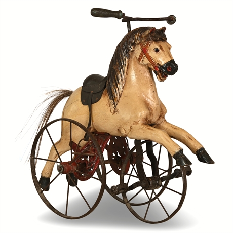 Antique Style Wood Horse Tricycle