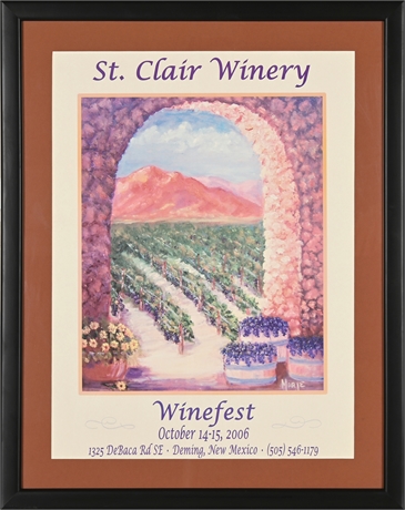 2006 St. Clair Winery Wine Fest Framed Poster