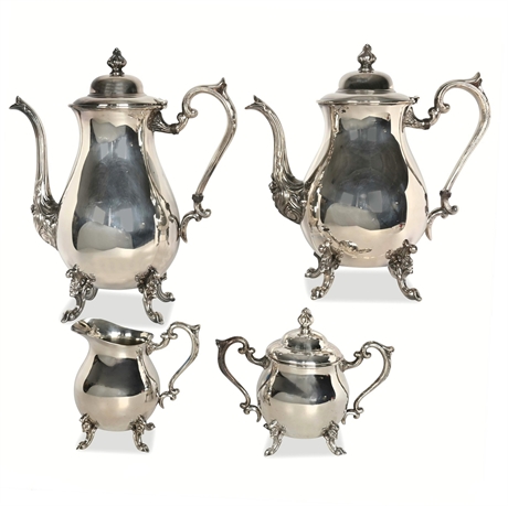 Vintage Sheridan Silver on Copper Tea Set – 4 Piece