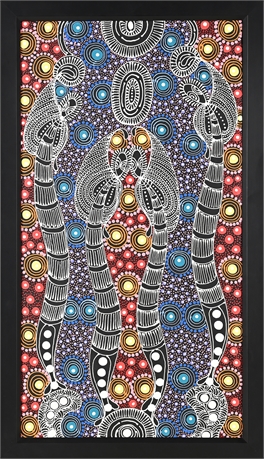Colleen Wallace Nungari Aboriginal Dot Painting — ca. 2000, Framed