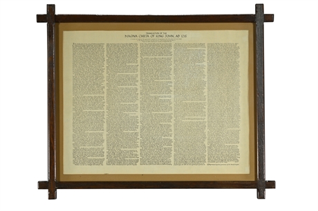 Translation of The Magna Carta of King John 1215 AD