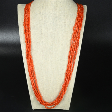OLD! 5 Strand Coral Necklace