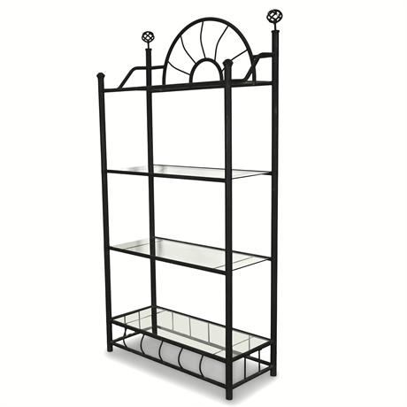 6' Metal & Glass Shelf 4 Tier