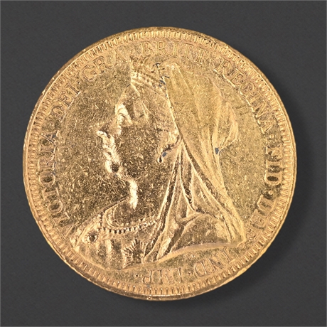 1893‑S Victoria Veiled Head Gold Sovereign – Sydney Mint – AU
