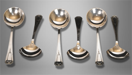 6-Wallace Sterling Silver Cream Soup Spoons