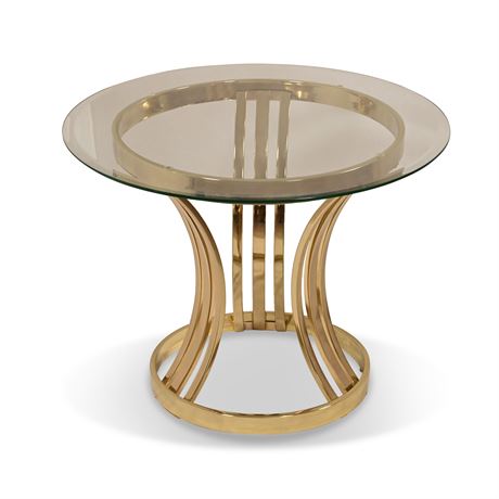 Vintage Brass and Glass Side Table